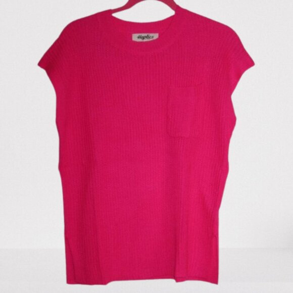 Haptics by Holly Harper Hot Pink Dolman Ribbed Knit Sweater Top - Picture 1 of 6